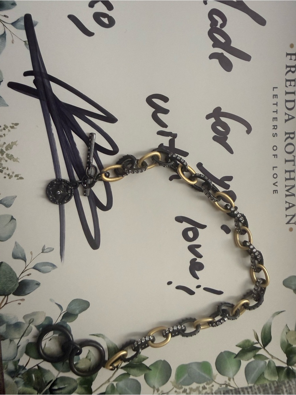 Two-Tone Gold and Gunmetal Chain Bracelet